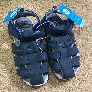 Striderite Paddy Boys NWT blue sandals Velcro size 13